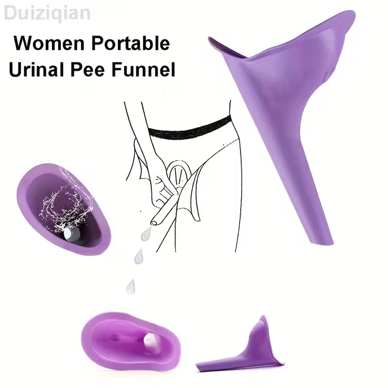 Single Pack Women's Portable Emergency Urinal, Female Stand-Up Outdoor Pee Cup for Travel and Camping, Pee Bottle for Women, Portable Toilet, Camping Essential, Easy to Carry, Compact Design